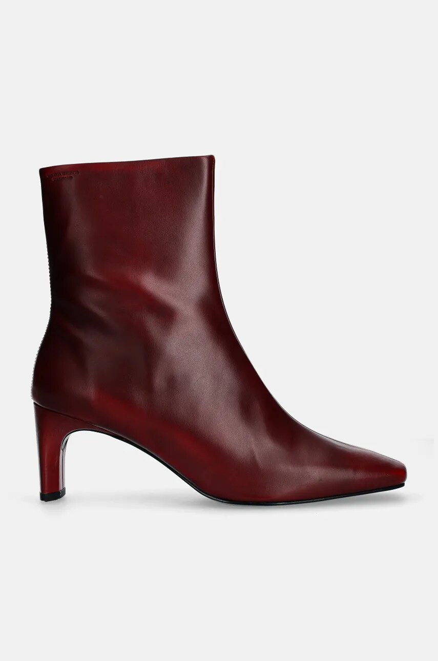 Шкіряні черевики Vagabond Shoemakers VENDELA жіночі колір бордовий каблук блок 5823-018-47