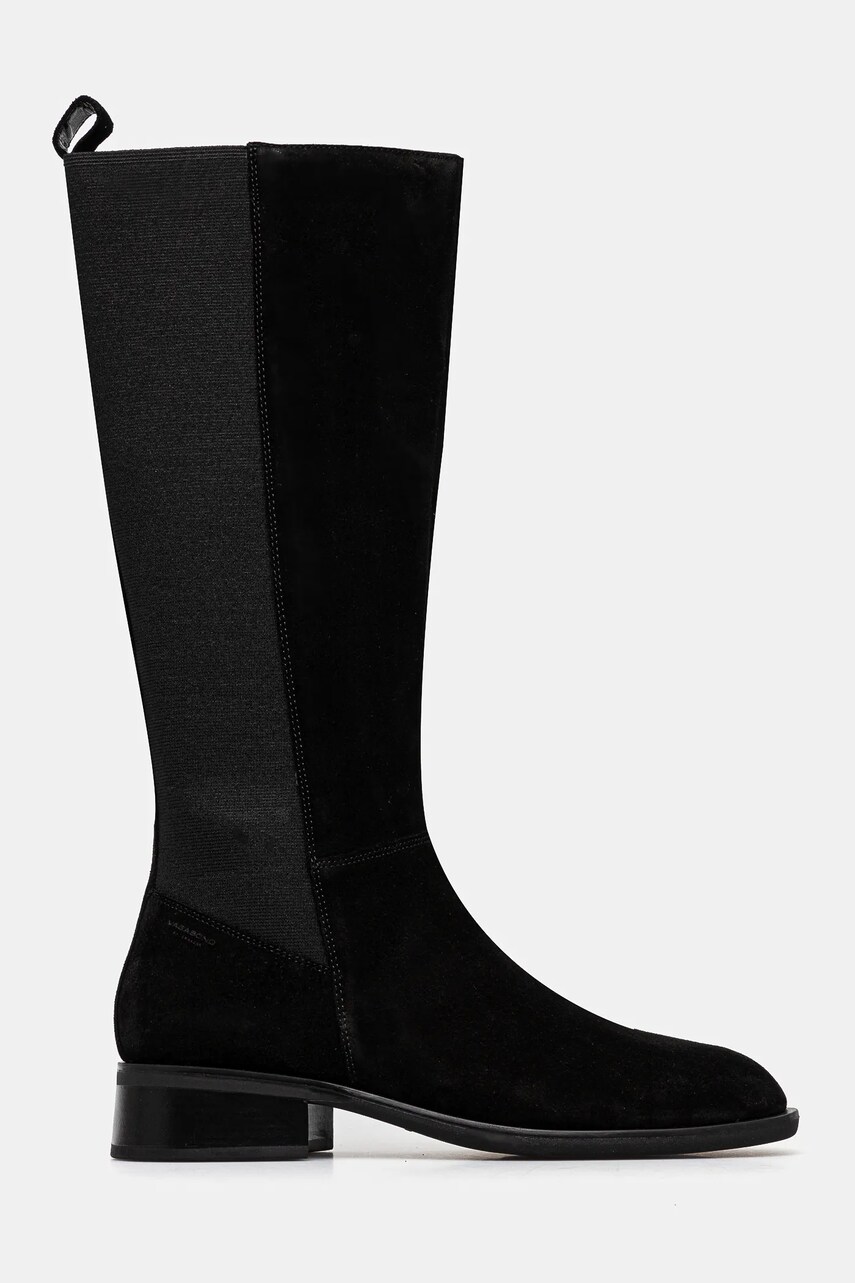 Замшеві чоботи Vagabond Shoemakers SHEILA жіночі колір чорний на плоскому ходу 5835-140-20