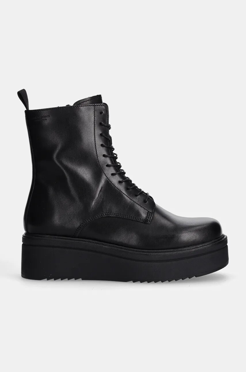 Шкіряні черевики Vagabond Shoemakers TARA жіночі колір чорний на платформі 5846-001-20