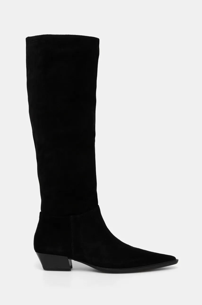 Замшеві чоботи Vagabond Shoemakers CASSIE жіночі колір чорний каблук блок 5850-340-20