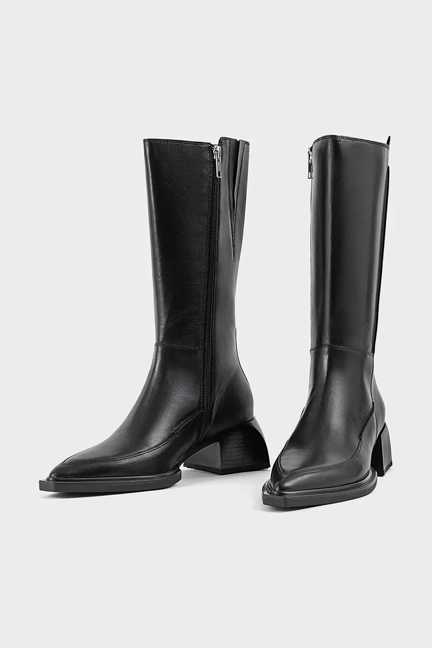 Шкіряні чоботи Vagabond Shoemakers VIVIAN жіночі колір чорний каблук блок 5853-001-20