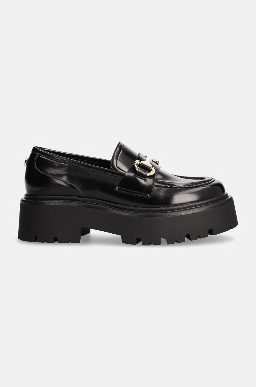 Шкіряні мокасини Steve Madden Occupy жіночі колір чорний на платформі SM11003276