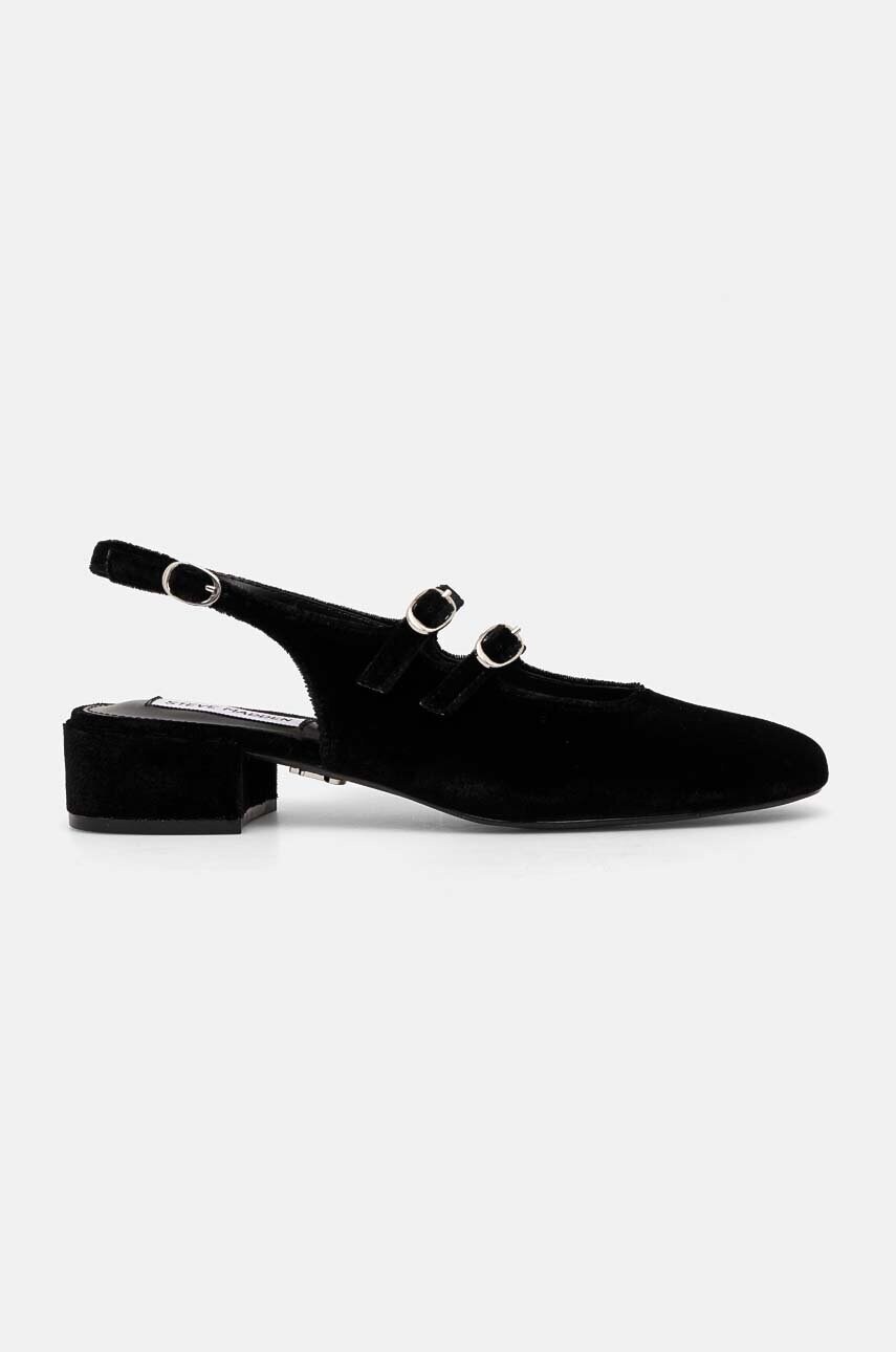 Туфлі Steve Madden City View колір чорний каблук блок відкрита п'ята SM11002870