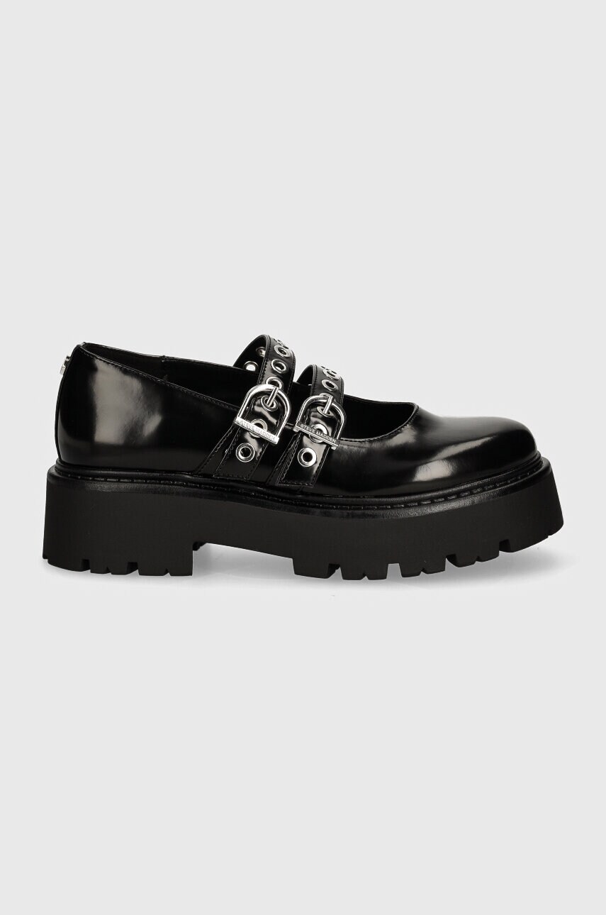 Шкіряні туфлі Steve Madden Overt жіночі колір чорний на платформі SM11003286