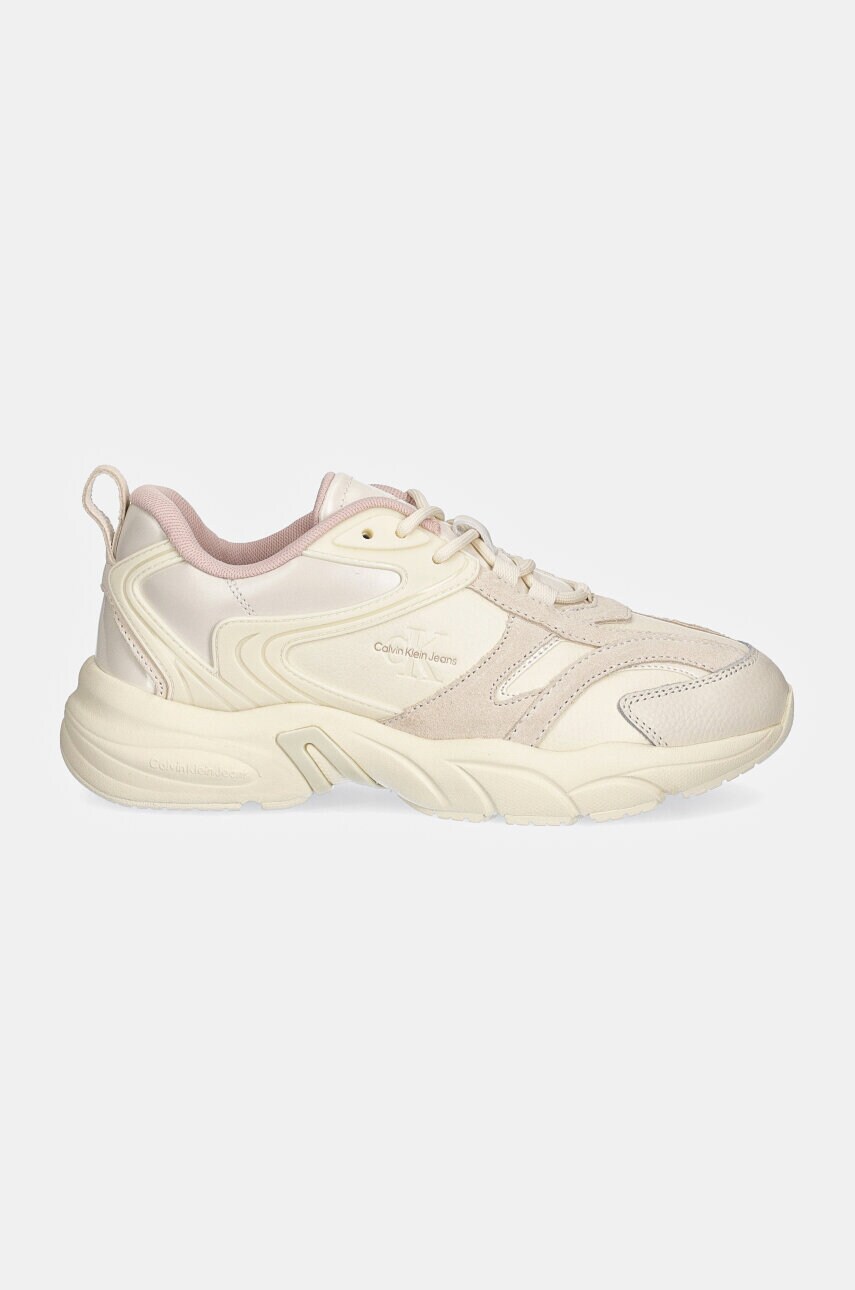Кросівки Calvin Klein Jeans RETRO TENNIS LOW LACE ML MIX колір білий YW0YW01566