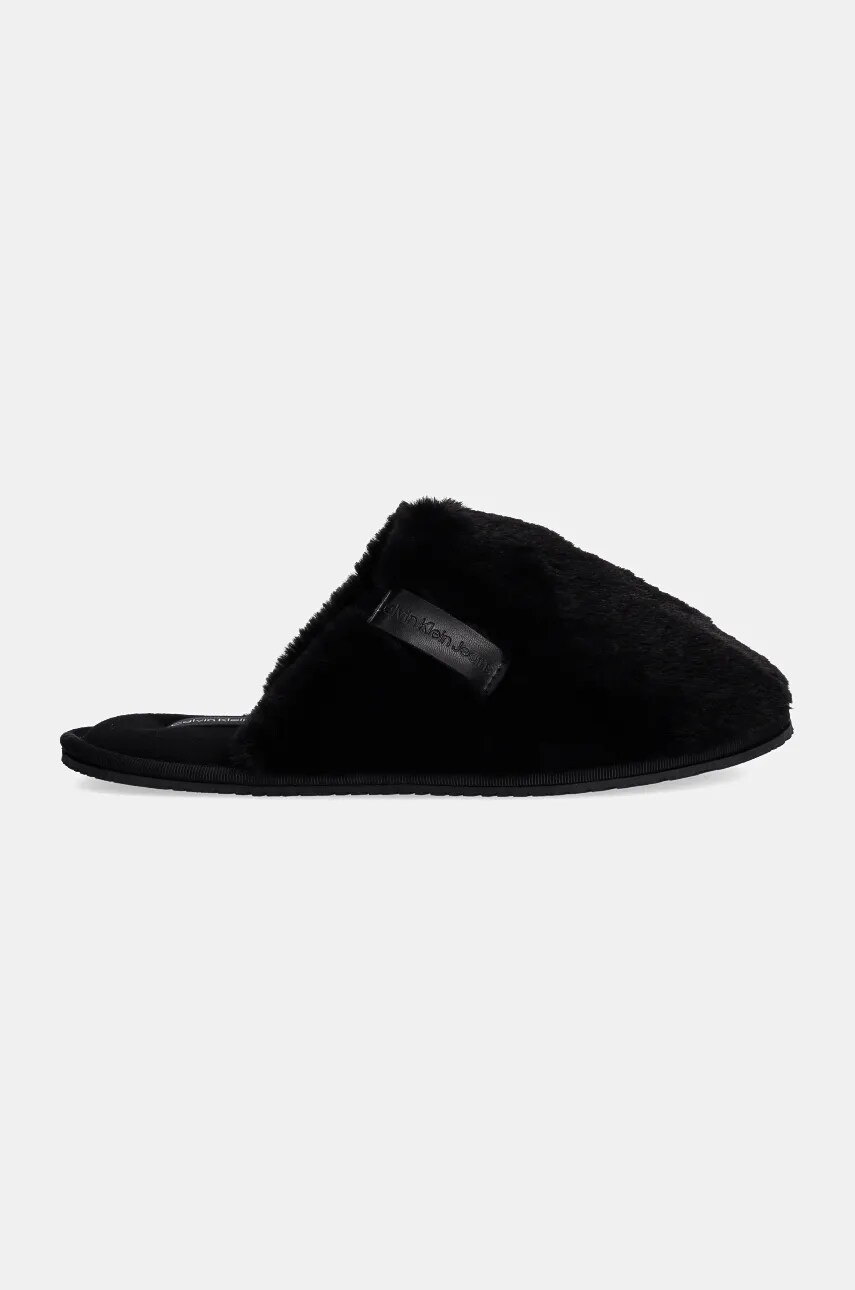 Тапочки Calvin Klein Jeans HOTEL SLIPPER FUR AFTER GLOW колір чорний YW0YW01593