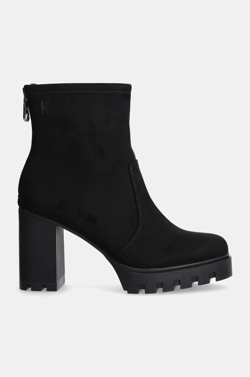 Черевики Calvin Klein Jeans HEEL PLATFORM ZIP BOOT SS жіночі колір чорний каблук блок YW0YW01601