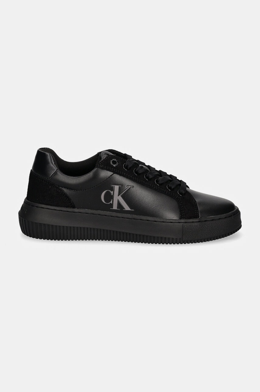Шкіряні кросівки Calvin Klein Jeans CHUNKY CUPSOLE LTH MG LTH колір чорний YW0YW01614