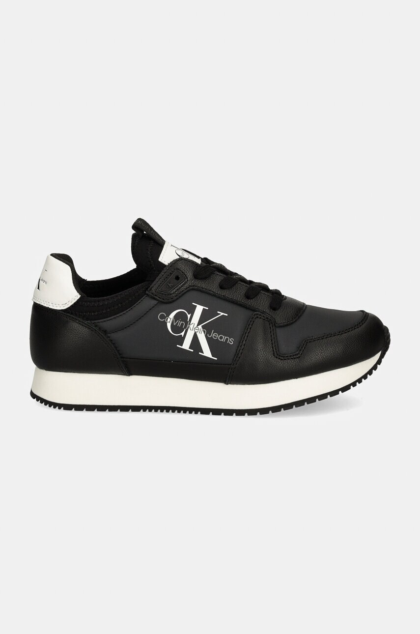 Кросівки Calvin Klein Jeans RUNNER SOCK LACEUP ML LTH колір чорний YW0YW01616