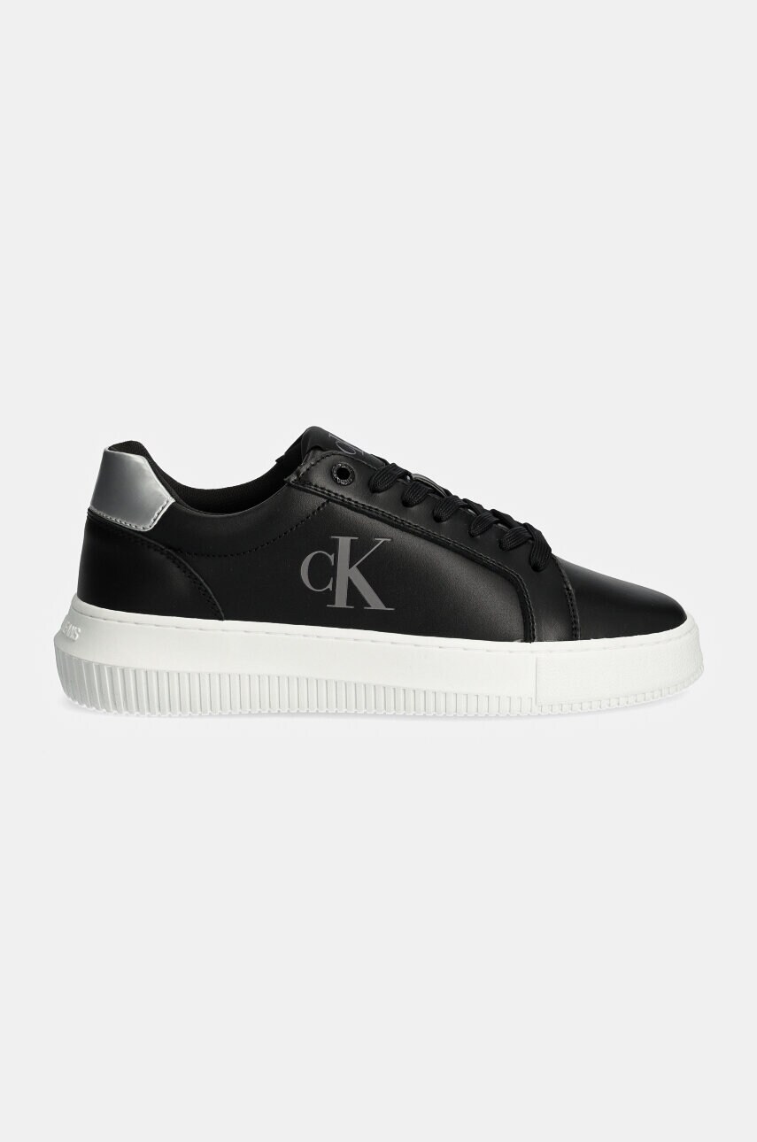 Шкіряні кросівки Calvin Klein Jeans CHUNKY CUPSOLE LACEUP LTH колір чорний YW0YW01687