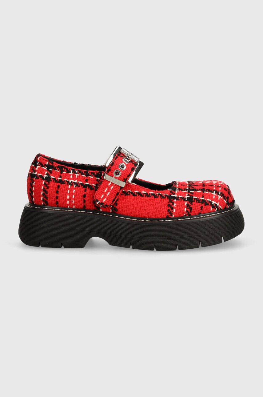 Туфлі MSGM жіночі колір червоний на платформі 3741MDS858 794
