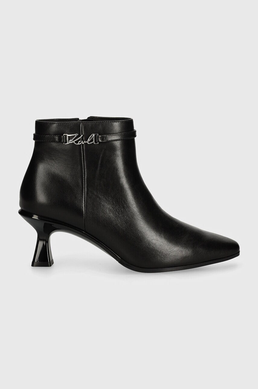 Черевики Karl Lagerfeld PANACHE жіночі колір чорний на шпильці KL30854