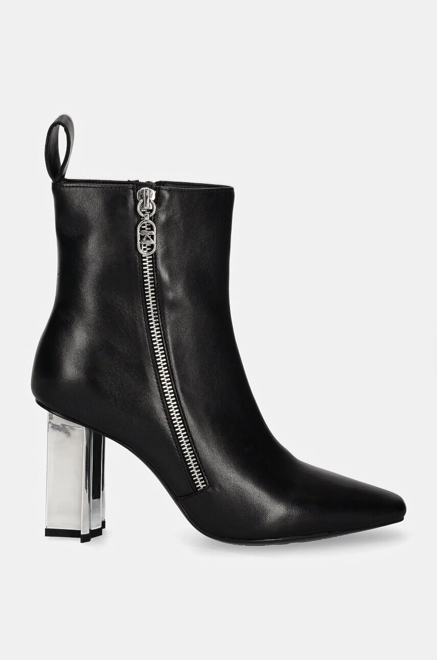 Шкіряні черевики Karl Lagerfeld KL TOWER жіночі колір чорний каблук блок KL33964