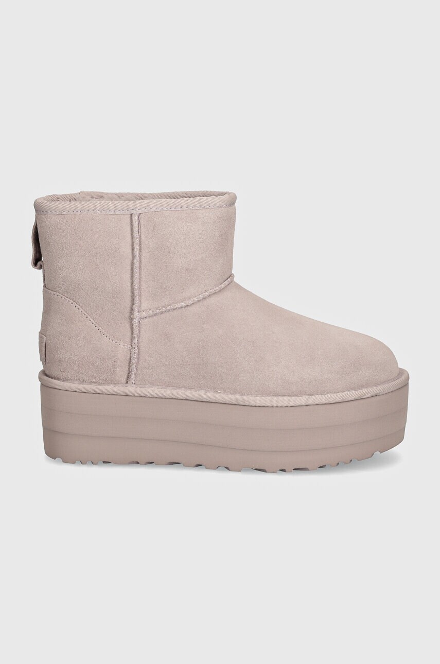 Замшеві чоботи UGG Classic Mini Platform колір фіолетовий 1134991-PSK