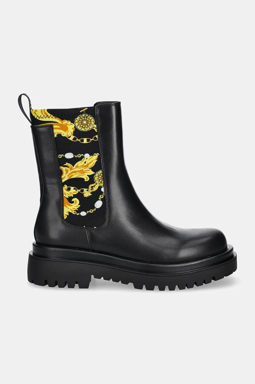 Черевики Versace Jeans Couture Drew жіночі колір чорний на платформі 77VA3S60 ZS867 G89