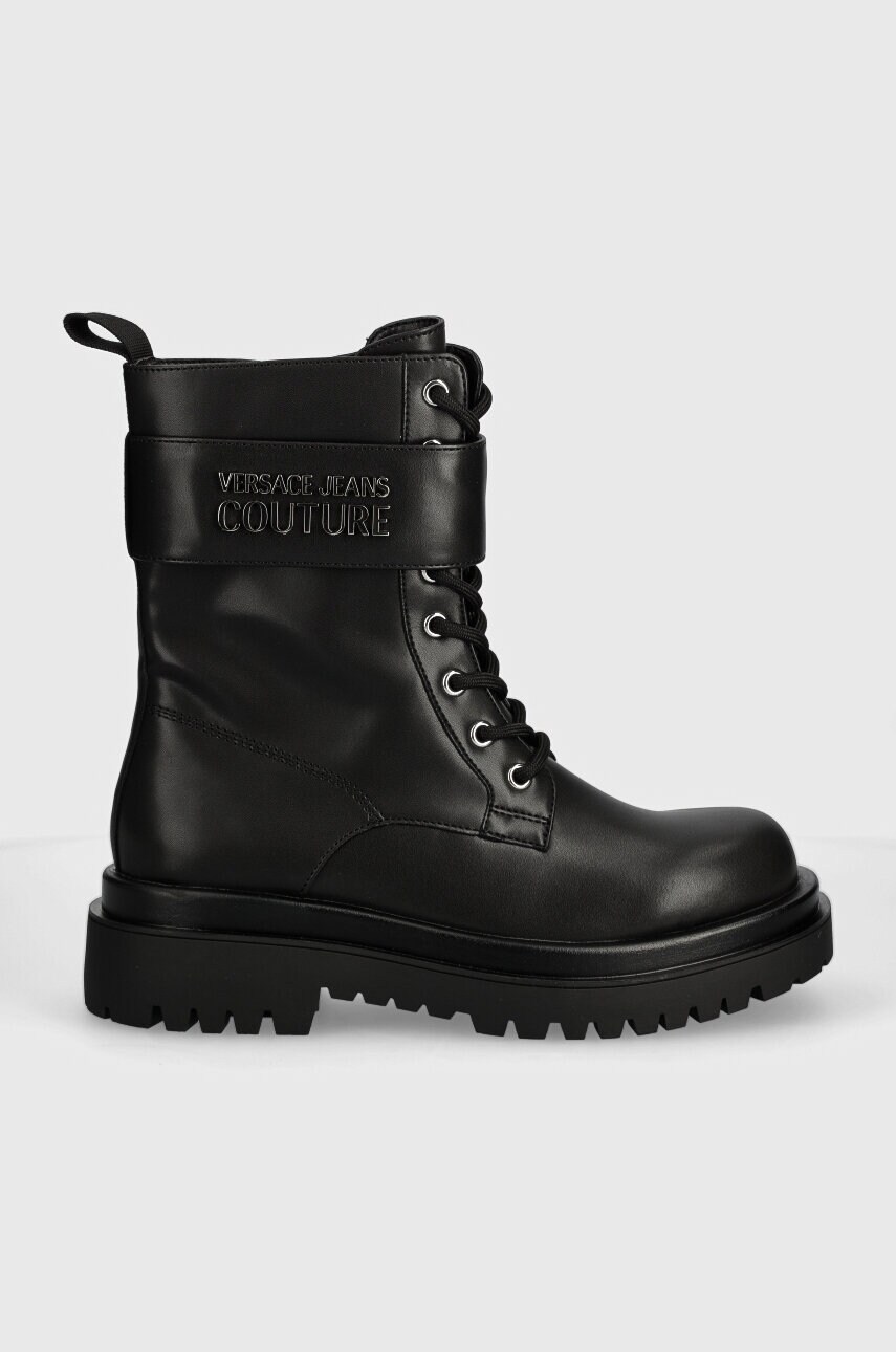 Черевики Versace Jeans Couture Drew жіночі колір чорний на платформі 77VA3S64 71570 899