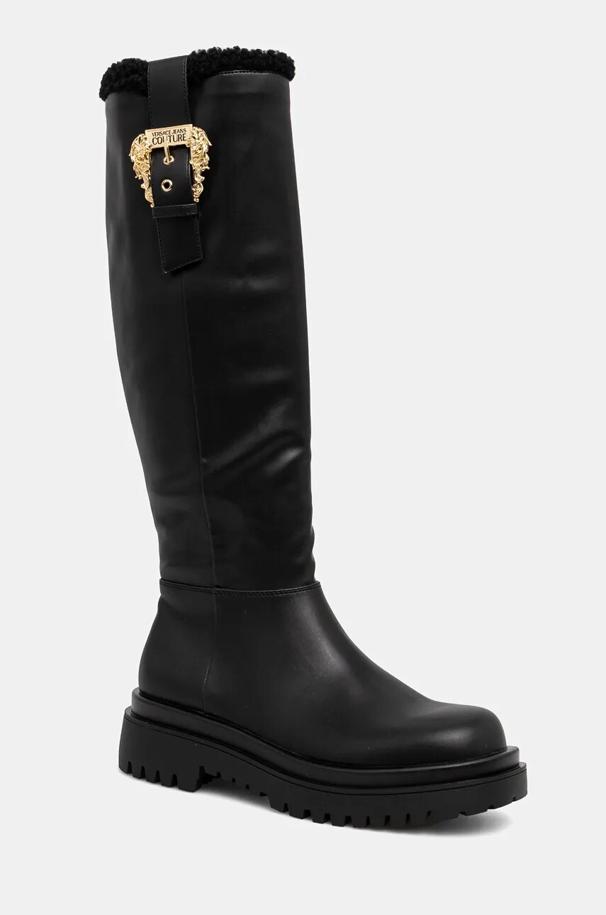 Чоботи Versace Jeans Couture Drew жіночі колір чорний на платформі 77VA3S65 ZS865 899