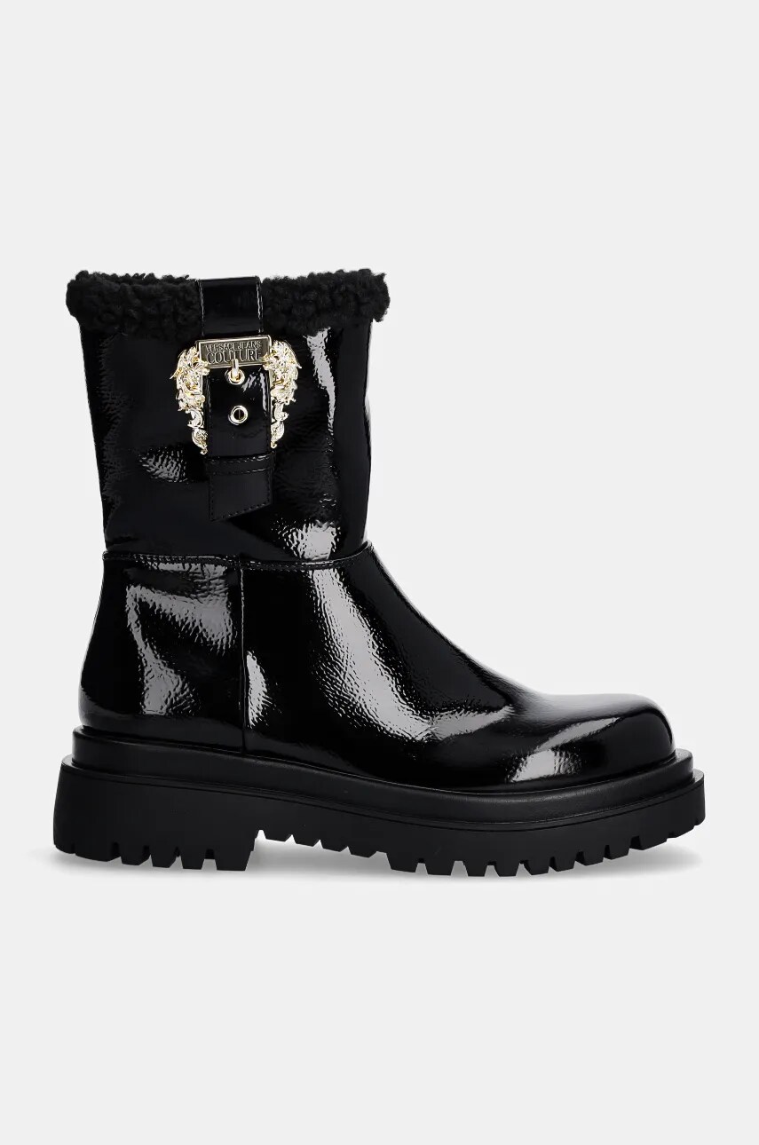 Черевики Versace Jeans Couture Drew жіночі колір чорний на платформі 77VA3S69 ZS866 899