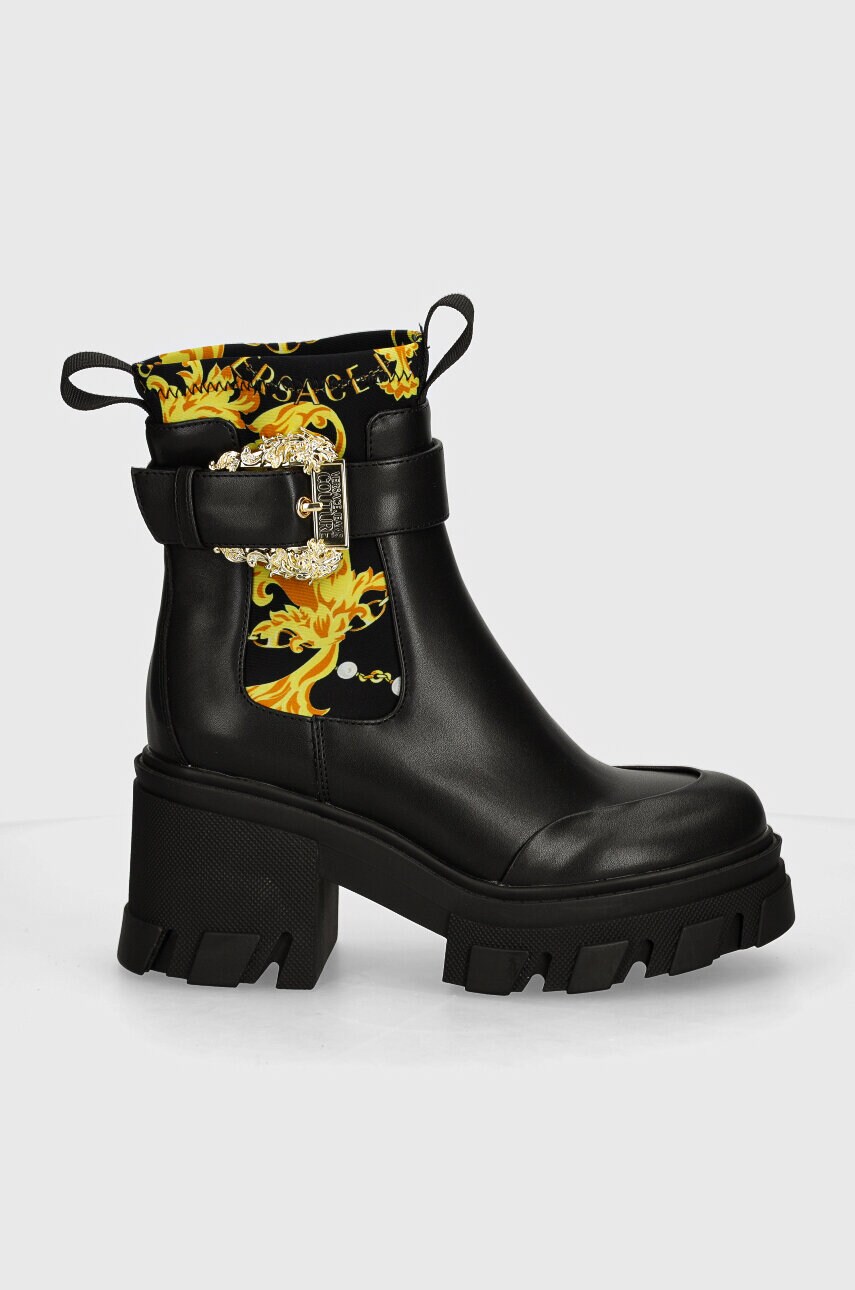 Черевики Versace Jeans Couture Sophie жіночі колір чорний каблук блок 77VA3S84 ZS867 G89