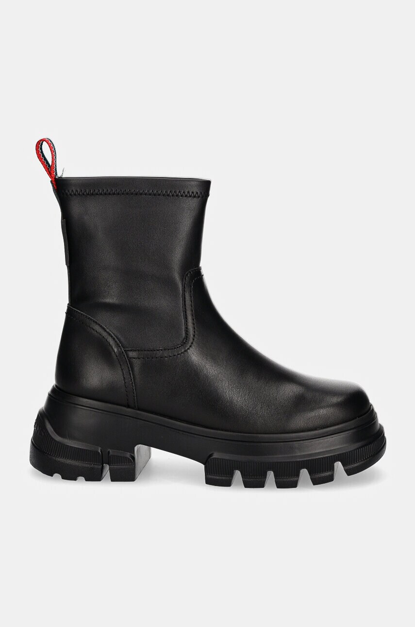 Черевики Tommy Jeans TJW CHUNKY CHELSEA BOOT MIX MAT жіночі колір чорний на платформі EN0EN02555