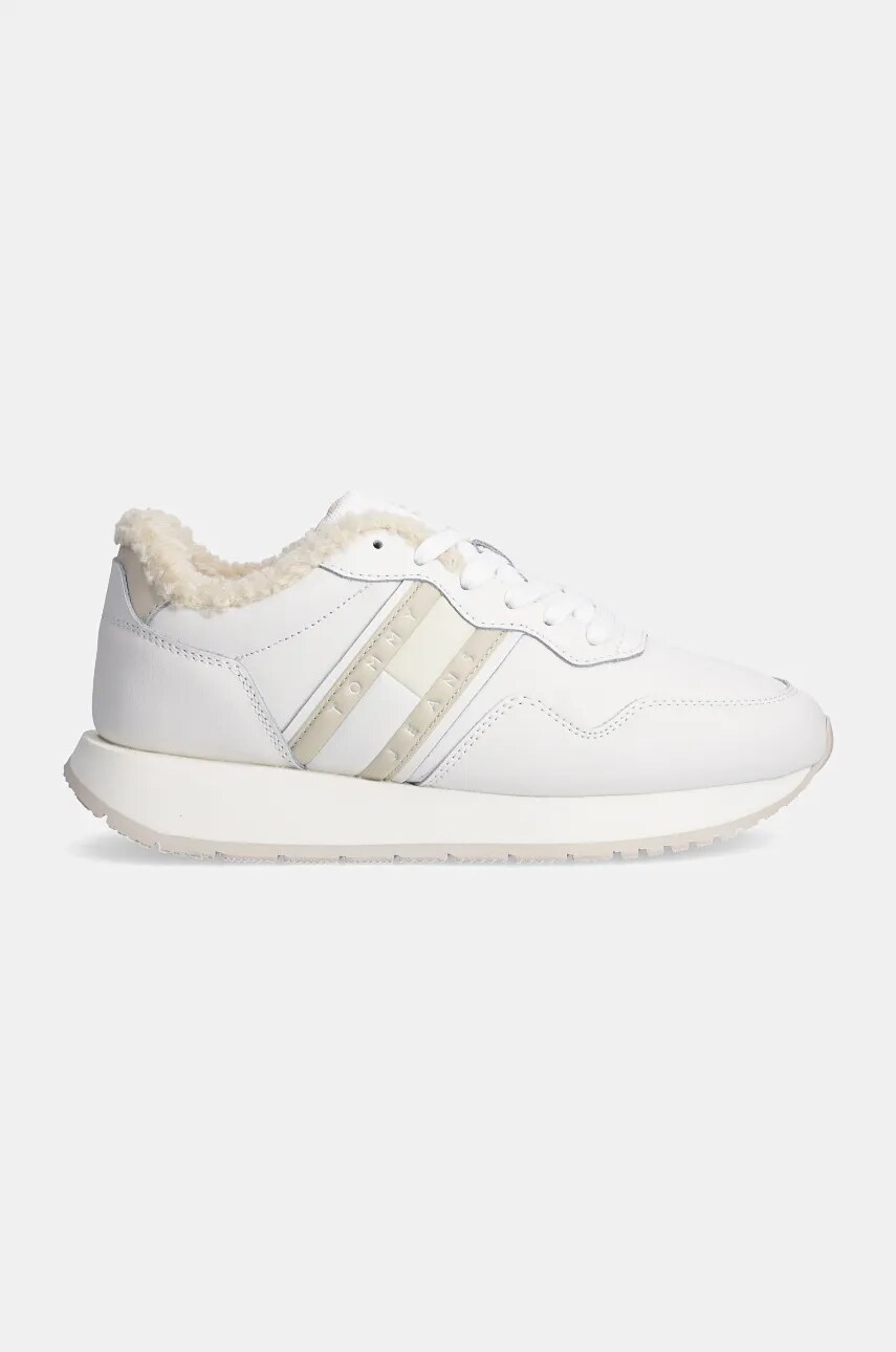 Шкіряні кросівки Tommy Jeans TJW EVA RUNNER WL колір білий EN0EN02594