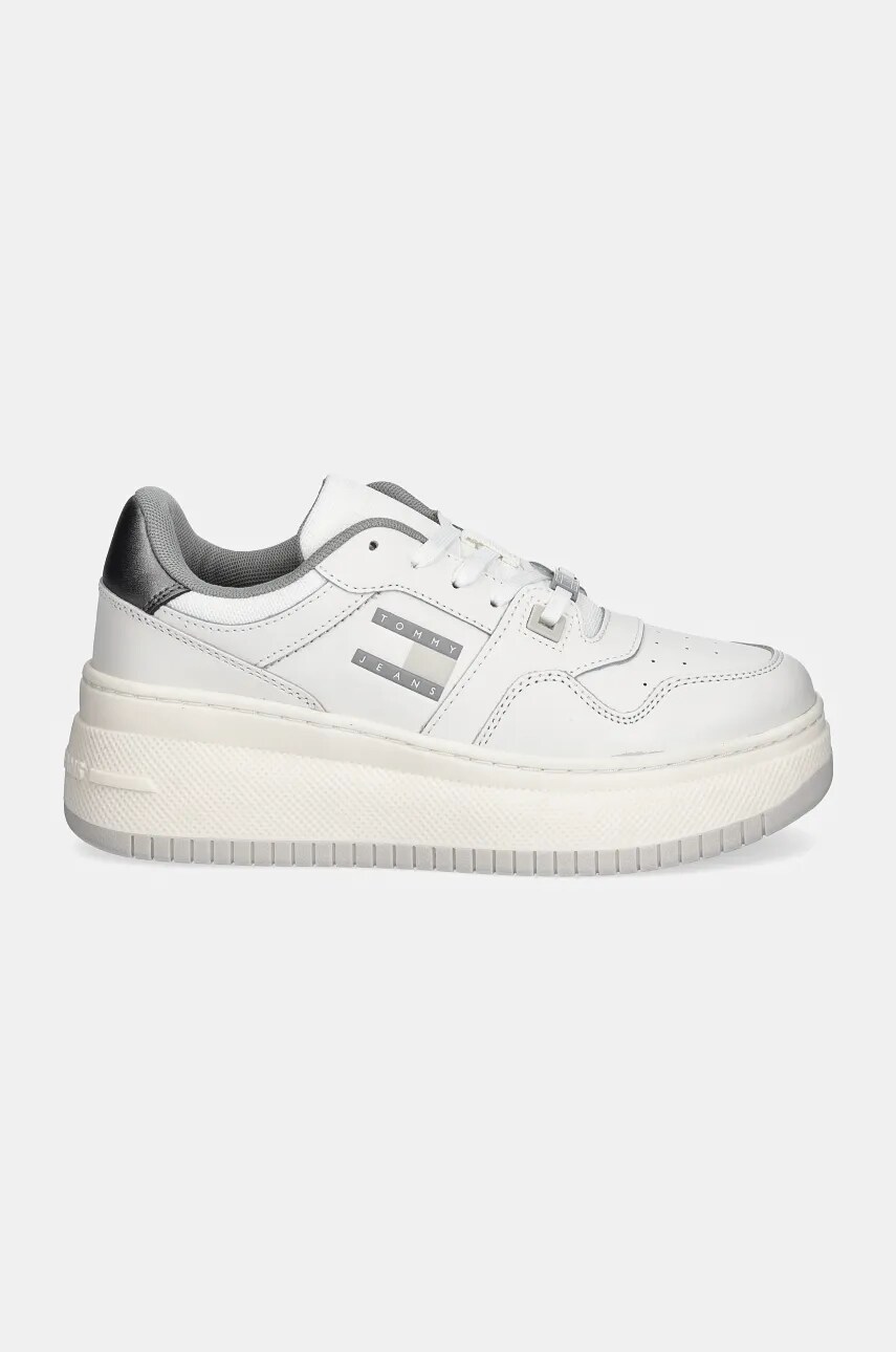 Кросівки Tommy Jeans TJW RETRO BASKET FLATFORM METAL колір білий EN0EN02607