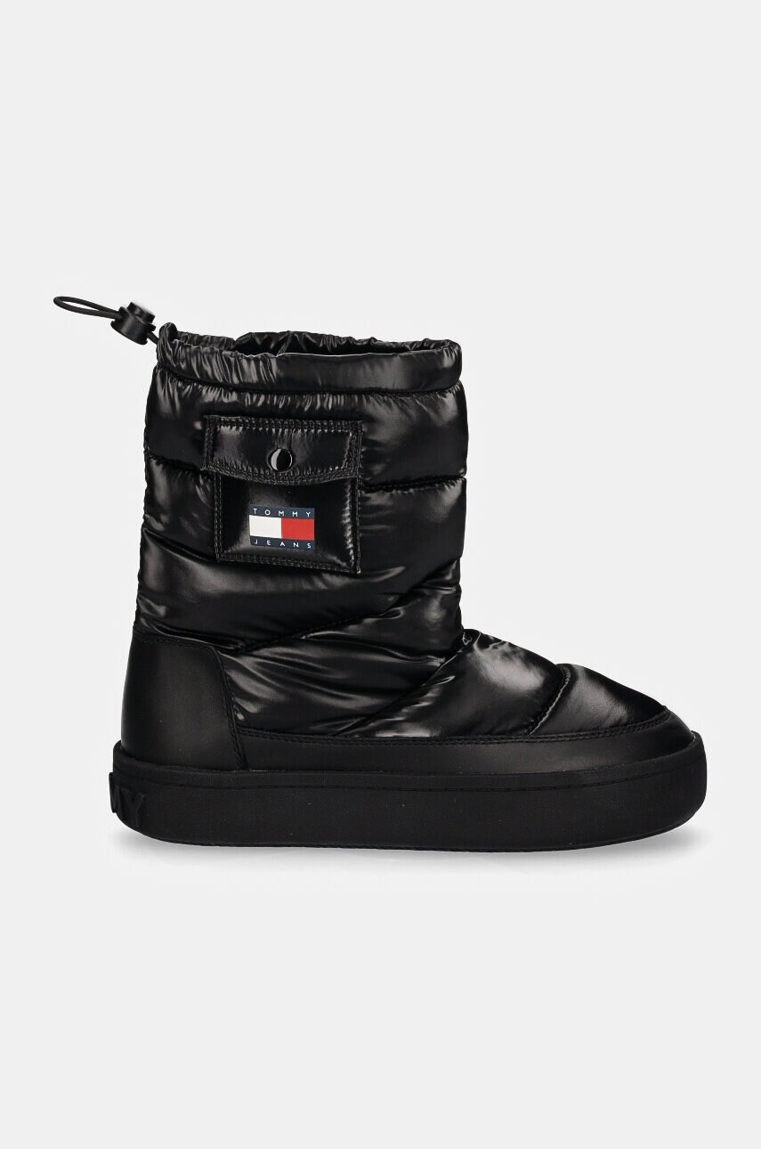 Зимові чоботи Tommy Jeans TJW WINTER FEMININE BOOT колір чорний EN0EN02642