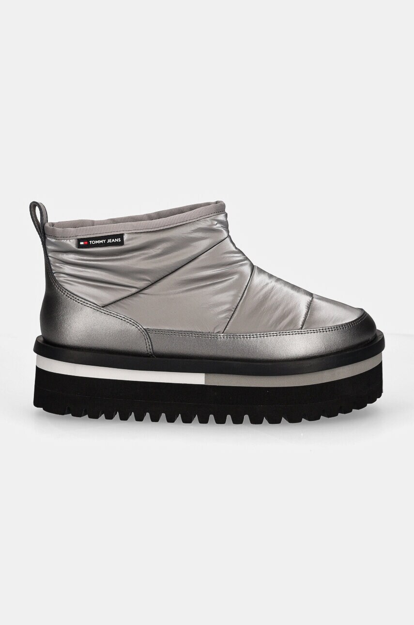 Зимові чоботи Tommy Jeans TJW NYLON FLATFORM BOOT WL колір сірий EN0EN02689