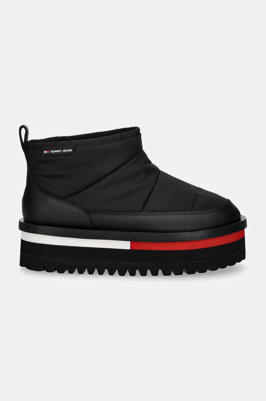 Зимові чоботи Tommy Jeans TJW NYLON FLATFORM BOOT WL колір чорний EN0EN02689