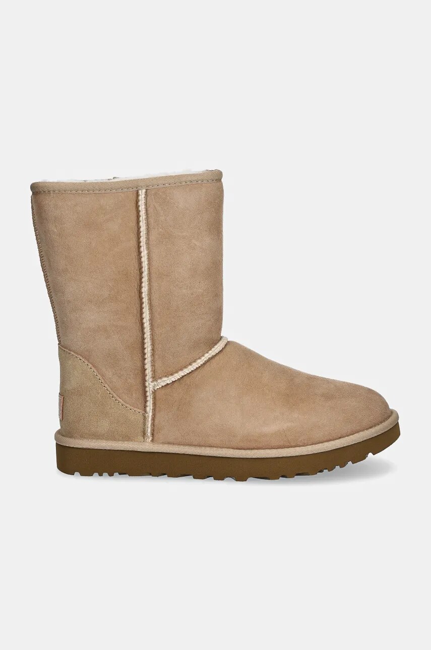 Замшеві чоботи UGG Classic Short II колір бежевий 1016223-SAN
