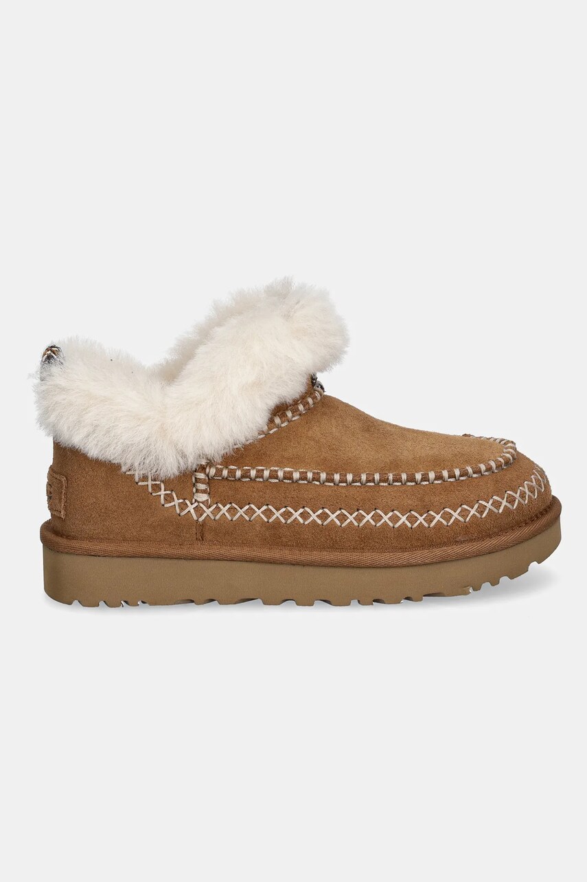 Замшеві чоботи UGG Classic Ultra Mini Alpine колір коричневий 1158224-CHE