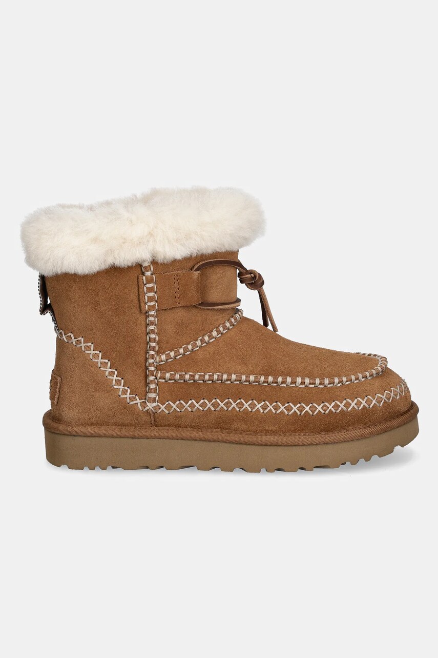 Замшеві чоботи UGG Classic Mini Alpine колір коричневий 1158251-CHE