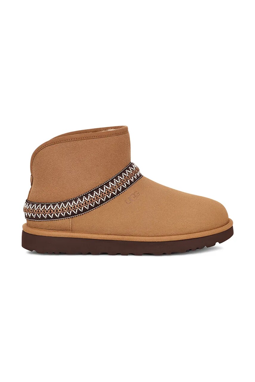 Замшеві чоботи UGG Classic Mini Crescent колір коричневий 1158262-CHE