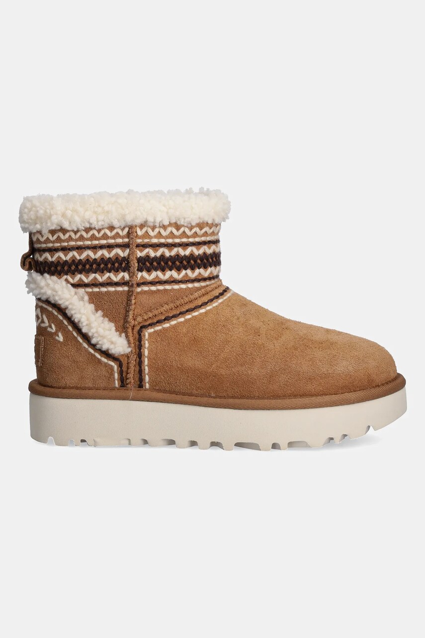 Замшеві чоботи UGG Classic Mini Atherson колір коричневий 1158281-CHE