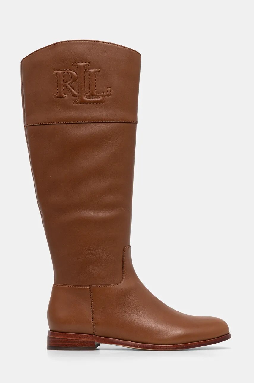 Чоботи Lauren Ralph Lauren Justine II жіночі колір коричневий на плоскому ходу 802937803001