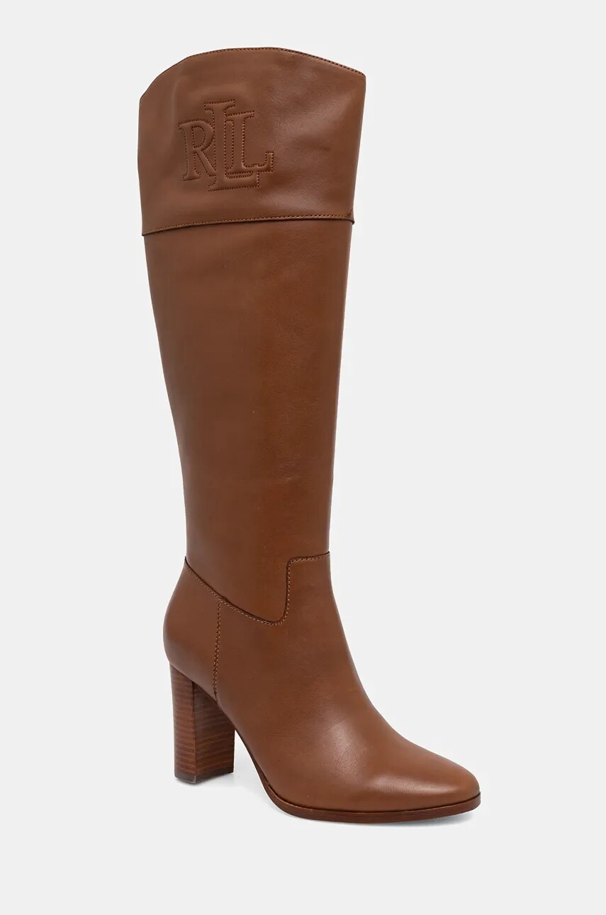 Чоботи Lauren Ralph Lauren Page II жіночі колір коричневий каблук блок 802945686002