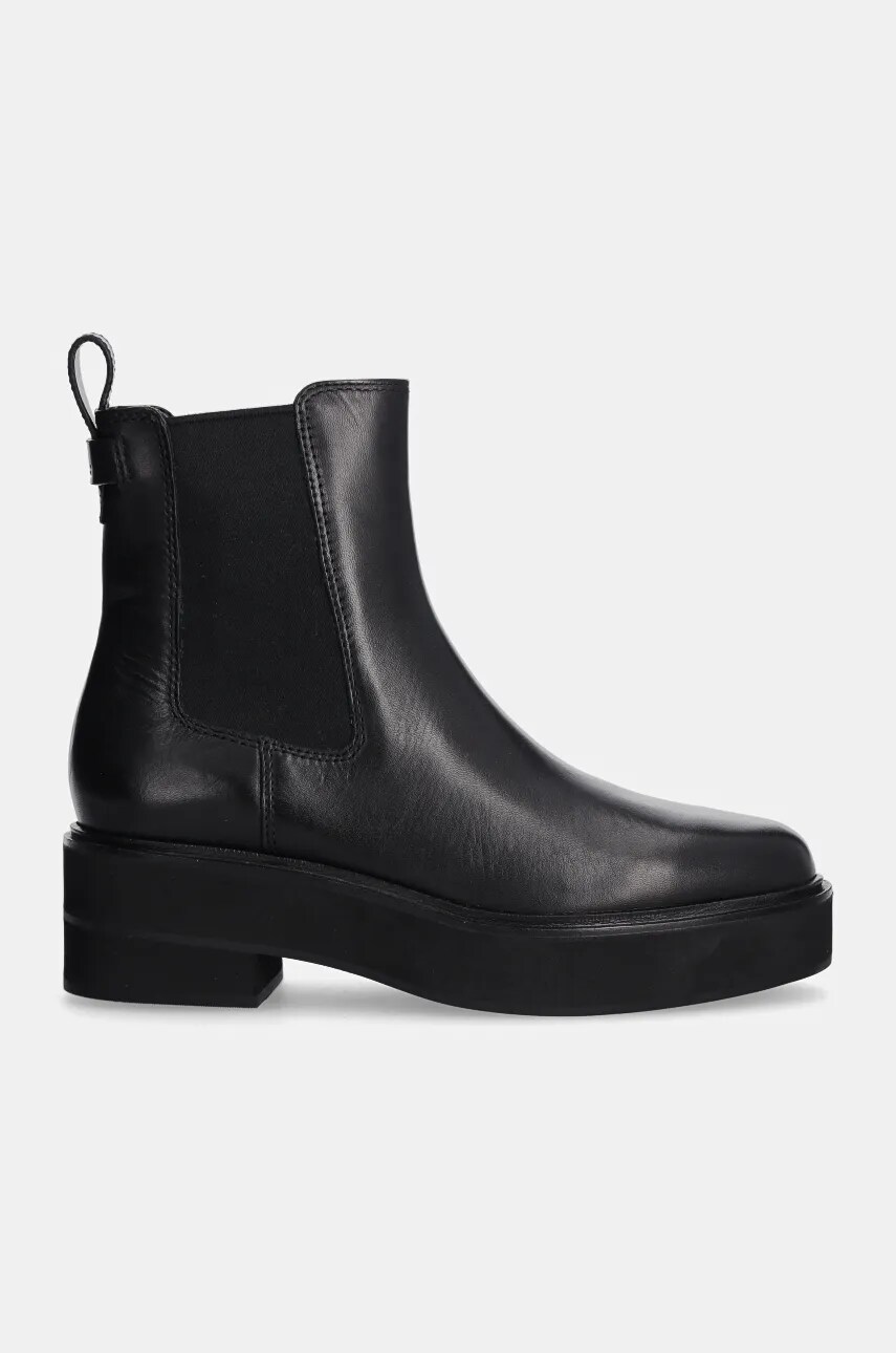 Шкіряні черевики Lauren Ralph Lauren Adrianna жіночі колір чорний на платформі 802945705001