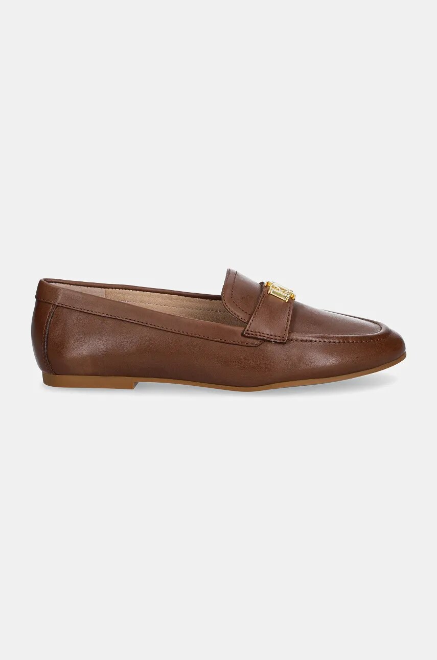 Шкіряні мокасини Lauren Ralph Lauren Averi III жіночі колір коричневий на плоскому ходу 802946808003