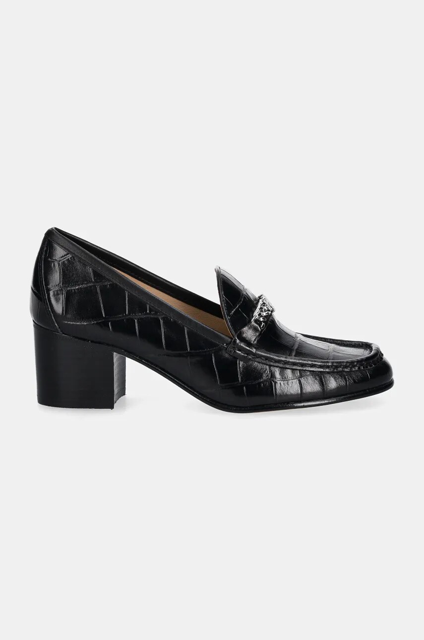 Шкіряні туфлі Lauren Ralph Lauren Winslet колір чорний каблук блок 802951357001