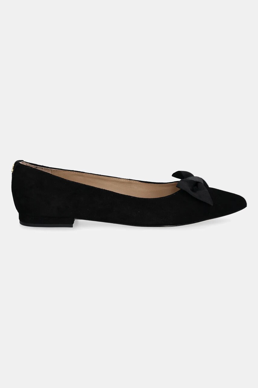 Замшеві балетки Lauren Ralph Lauren Londyn Bow колір чорний  802955323002