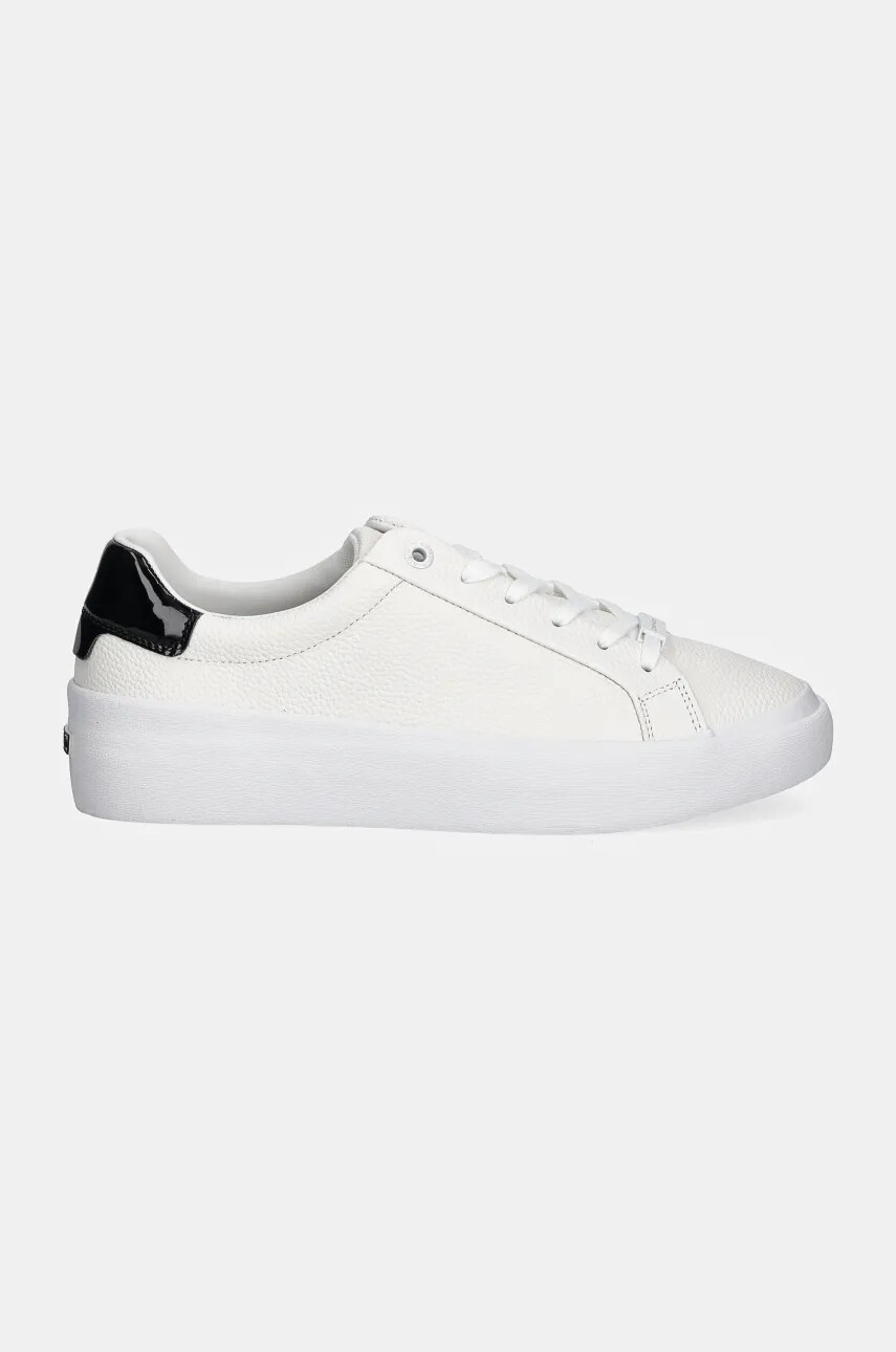 Шкіряні кросівки Calvin Klein VULC LACE UP LTH колір білий HW0HW02214