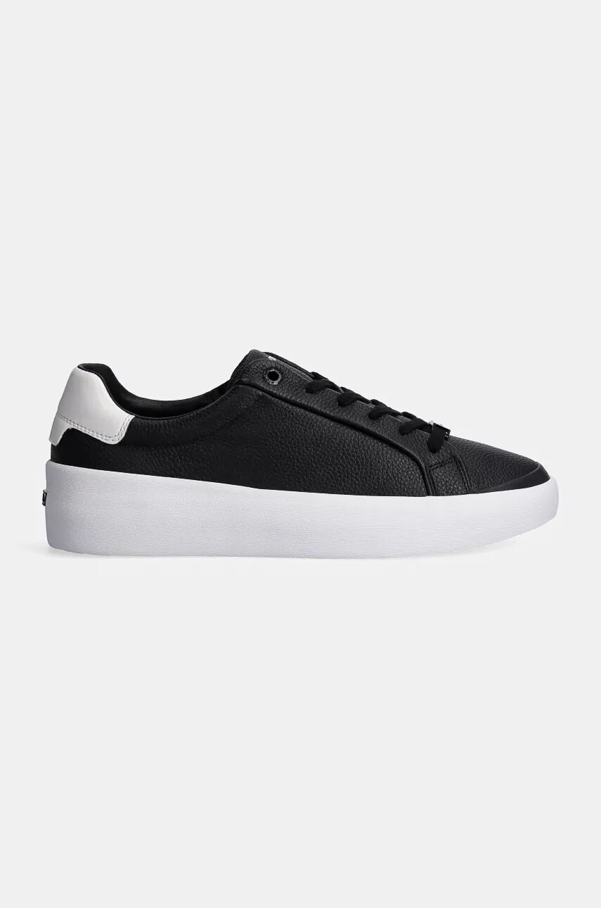 Шкіряні кросівки Calvin Klein VULC LACE UP LTH колір чорний HW0HW02214