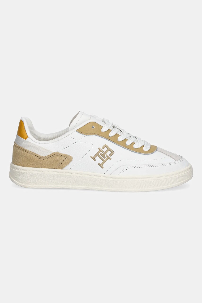 Шкіряні кросівки Tommy Hilfiger TH HERITAGE COURT SNEAKER SDE колір рожевий FW0FW08037