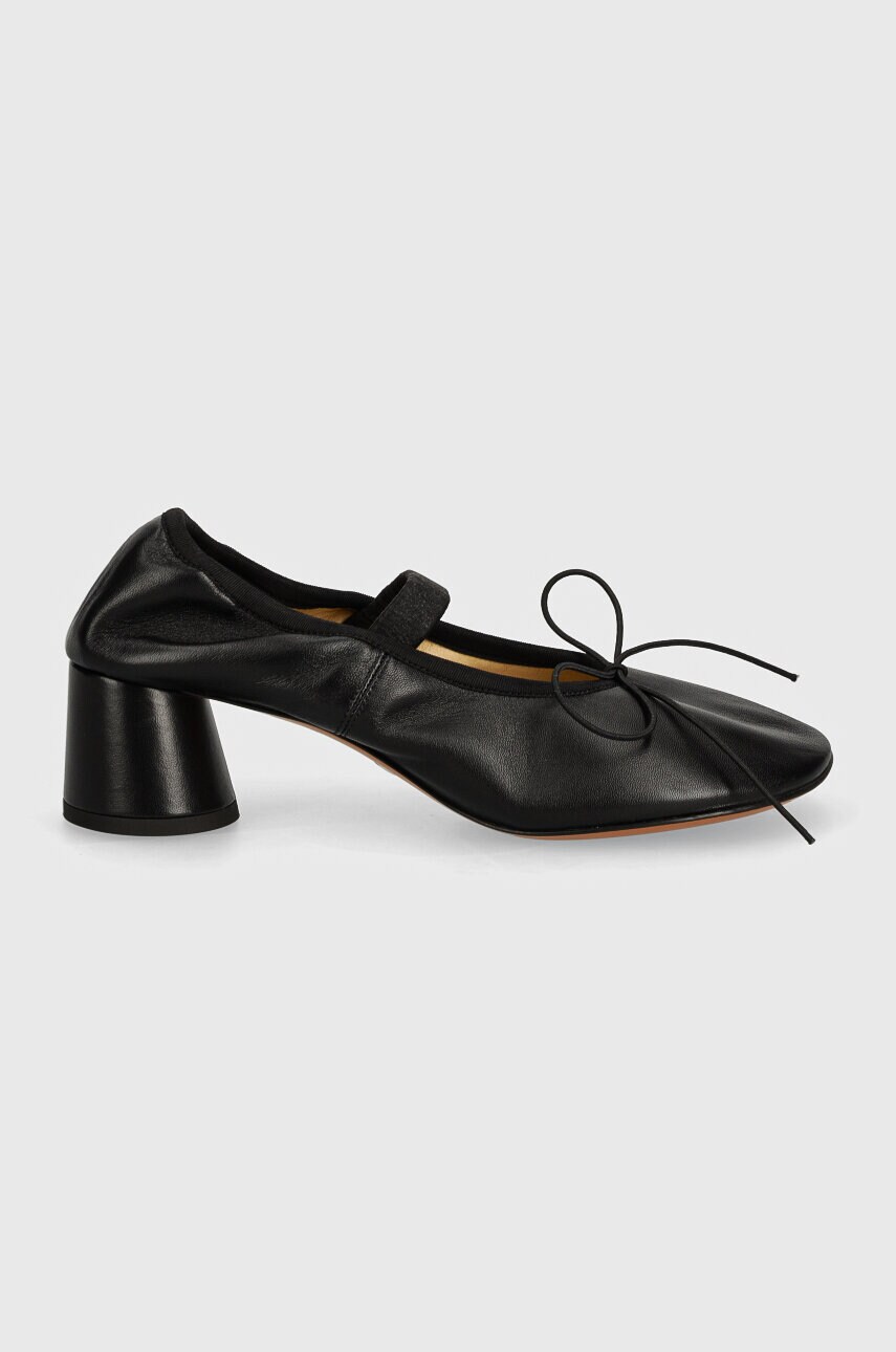 Шкіряні туфлі Proenza Schouler Glove Mary Jane колір чорний каблук блок PS41261A