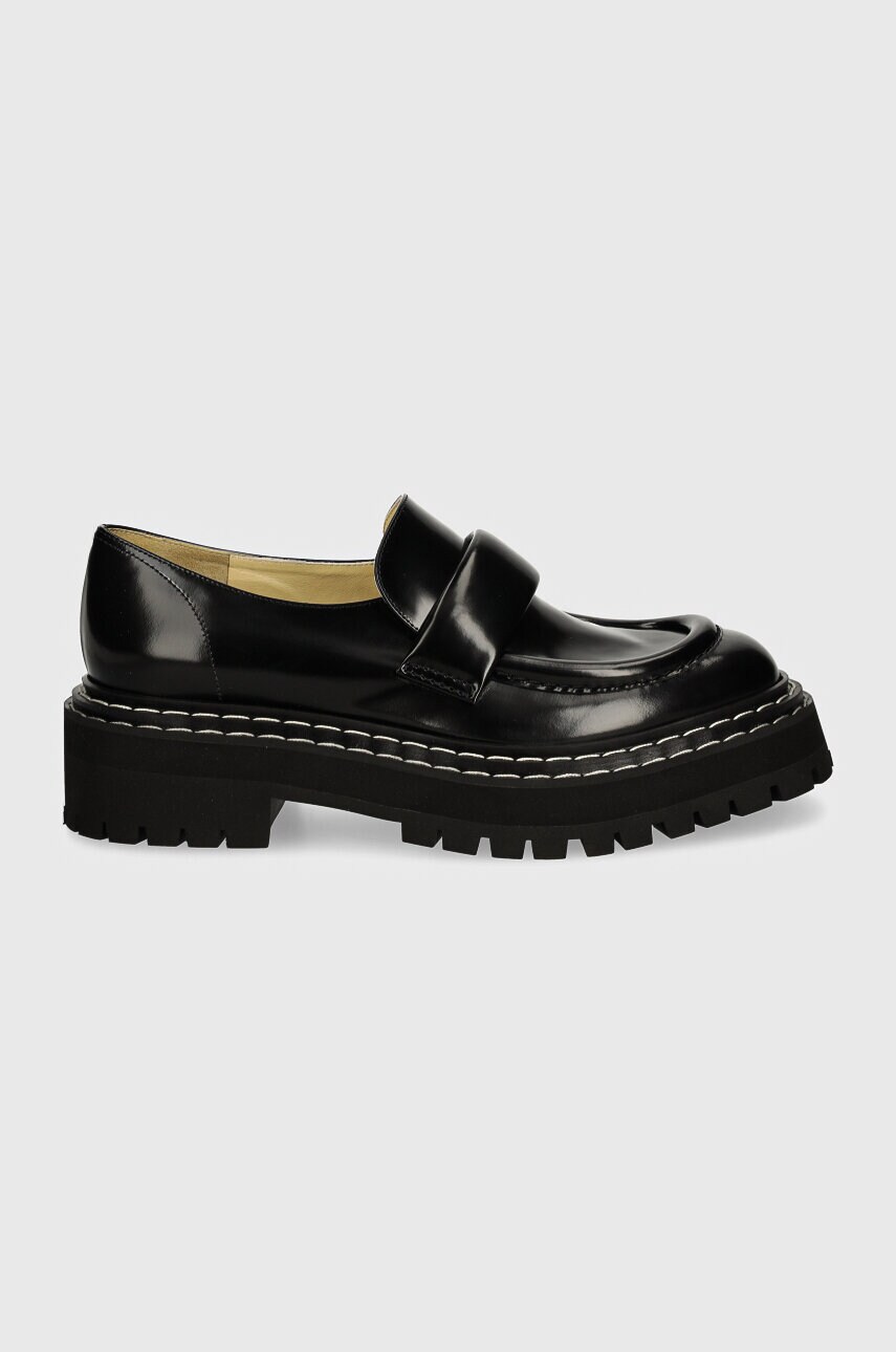 Шкіряні мокасини Proenza Schouler Lug Sole жіночі колір чорний на плоскому ходу PS43101A