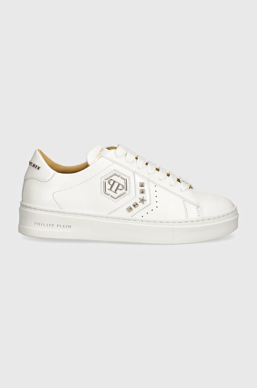 Шкіряні кросівки Philipp Plein Lo-Top Arrow Force колір білий WSC2751 PLE005N 0101