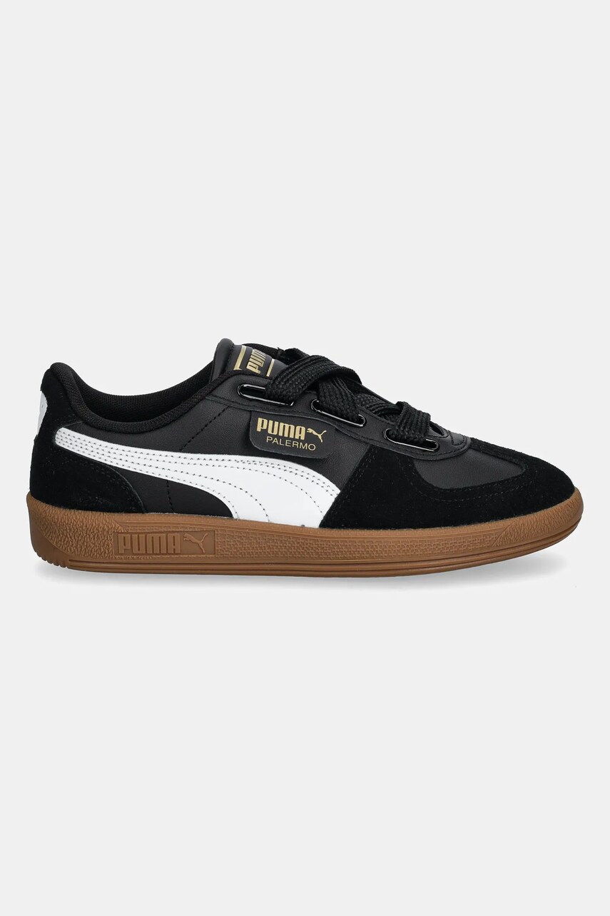 Шкіряні кросівки Puma Palermo Wide Lace SD колір чорний 402109