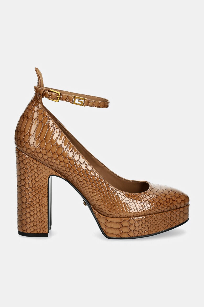 Туфлі Guess TEMIS5 колір коричневий каблук блок FLFTEM FAB08