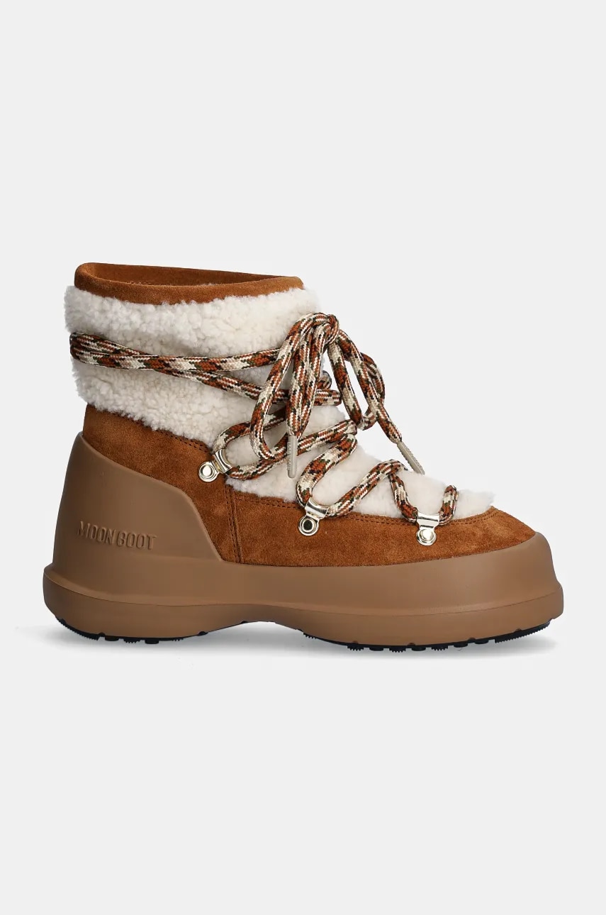 Замшеві чоботи Moon Boot MB LUNA BOOT SHEARLING колір коричневий 80D2480020 MA03