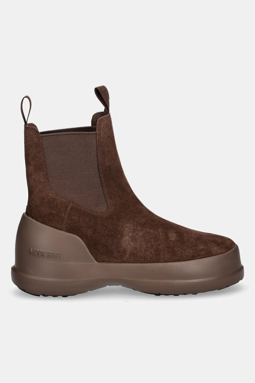 Замшеві чоботи Moon Boot MB LUNA CHELSEA SUEDE колір коричневий 80D2480050 M004